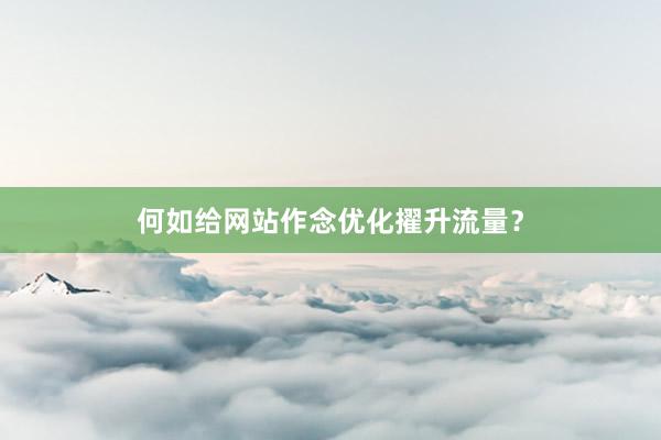 何如给网站作念优化擢升流量？