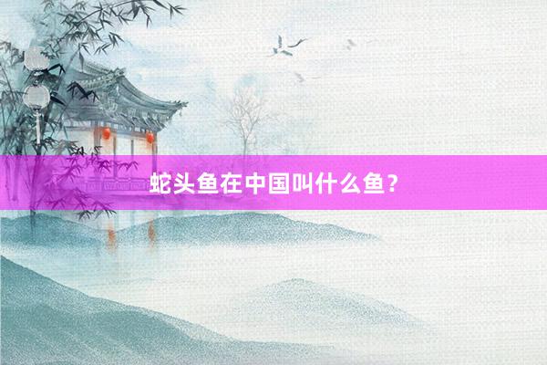 蛇头鱼在中国叫什么鱼？