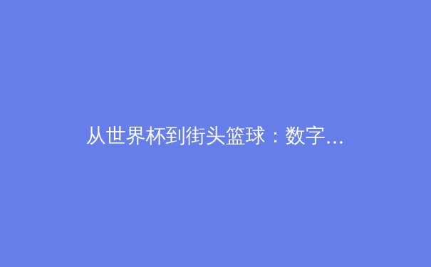 从世界杯到街头篮球：数字时代体育文化的转型与机遇 - 2